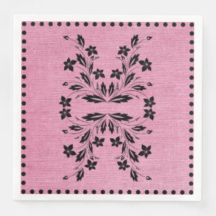 Pink & Black Standard Dinner Napkins
