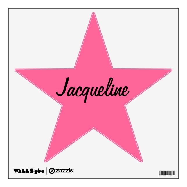 Pink/Black Star Personalized Wall Decal (Front)