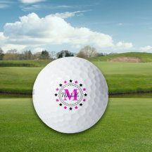 Pink Black Stars Monogram