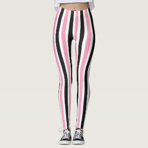 Pink/Black Stripe Women's Leggings