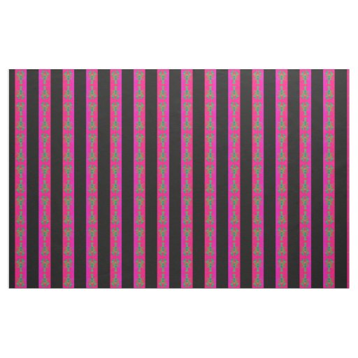 pink black striped lobster  pattern fabric
