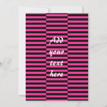 Pink & Black Stripes Custom Invitation