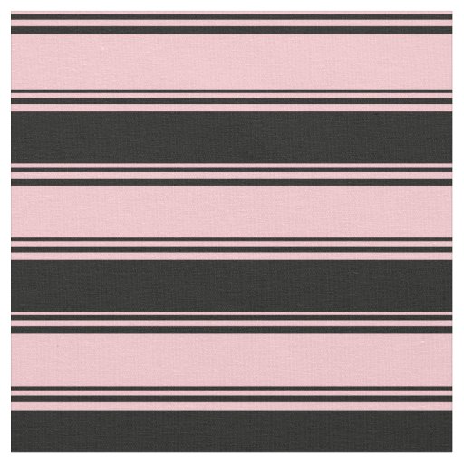 Pink & Black Stripes/Lines Pattern Fabric