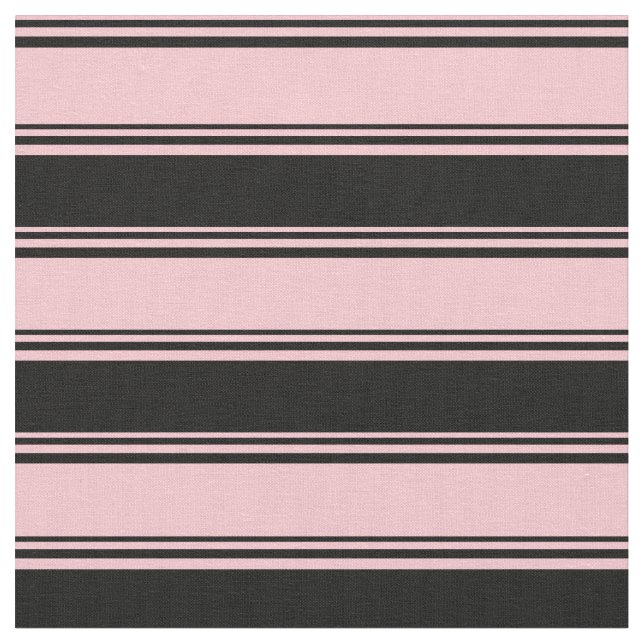 Pink & Black Stripes/Lines Pattern Fabric (Close Up)