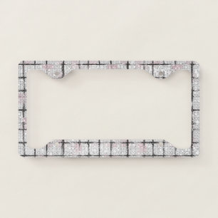 Pink Black Stripes Sparkle License Plate Frame
