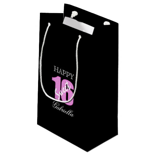 Pink Black Sweet 16 Gift Bag