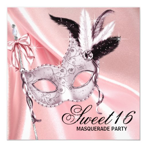 Sweet 16 Masquerade Party Invitations Template 3