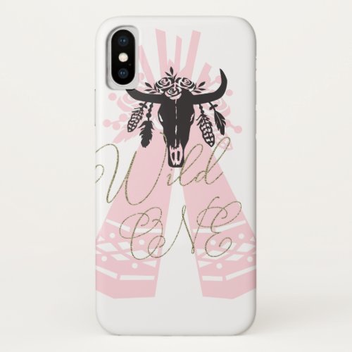 Pink  Black Tepee Arrows Boho Chic Wild ONE iPhone X Case