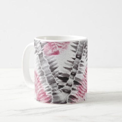 Pink Black Tie Dye Zigzag Coffee Mug