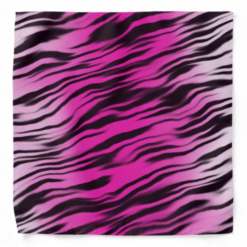 Pink Black Tiger Stripes Print Pattern Bandana