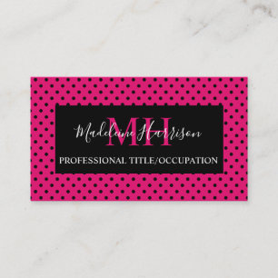 Pink & Black Trendy Business Card