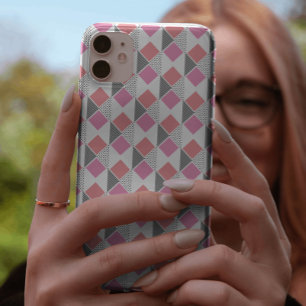 pink & black triangle pattern aesthetic  iPhone 11 case