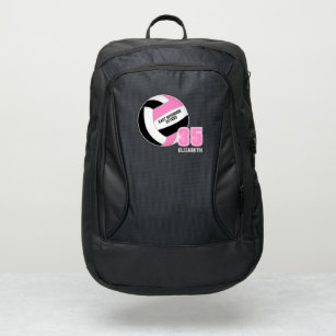 pink black volleyball club team colors custom name port authority® backpack