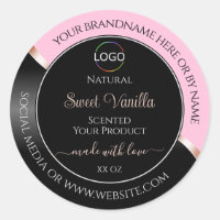 Pink Black Wavy Rose Gold with Logo Product Labels