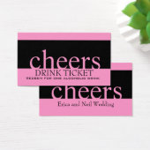 Pink Black Wedding Drink Ticket for Reception (Desk)