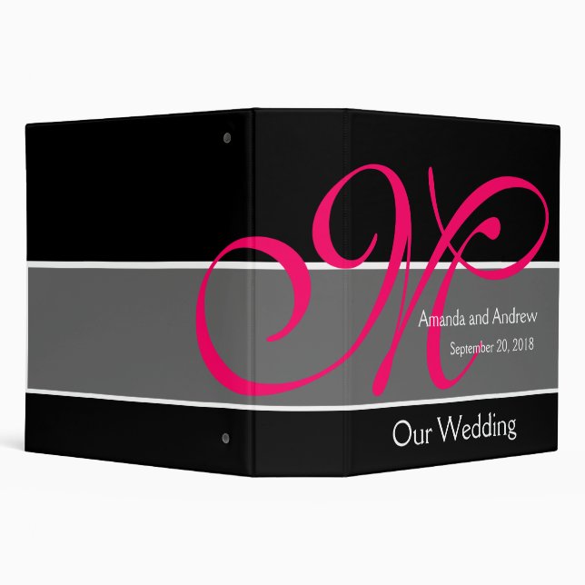 Pink Black Wedding Planner Keepsake Binder (Background)