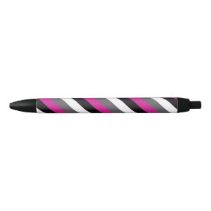 Pink, Black, White and Gray Stripes  Pen