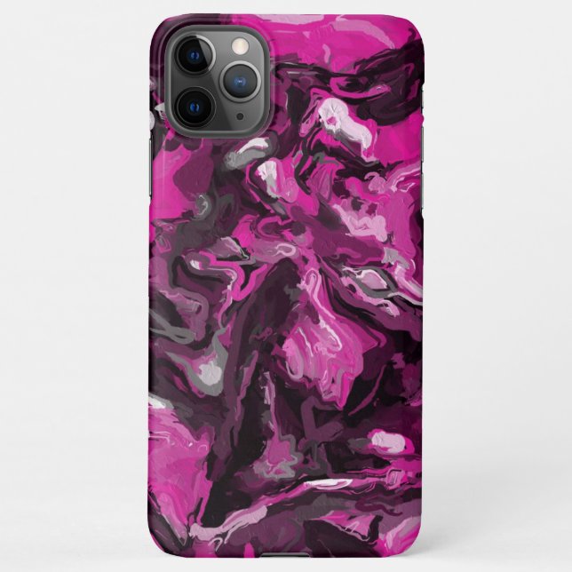 Pink, Black, White and Gray Swirls   iPhone Case (Back)