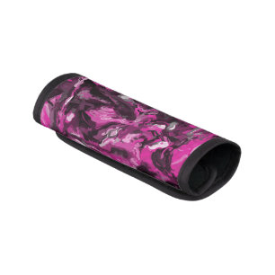 Pink, Black, White and Gray Swirls Luggage Handle Wrap