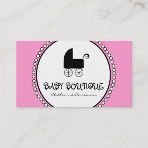 Pink Black White Baby Boutique Business Cards