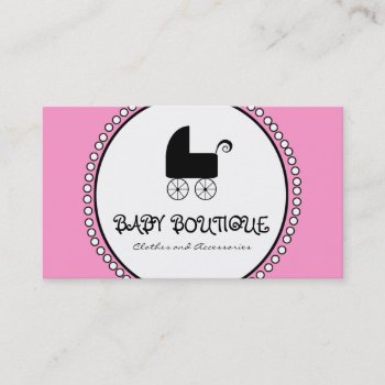 Pink Black White Baby Boutique Business Cards by CoutureBusiness at Zazzle