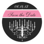 Pink Black/White Chandelier Save the Date Stickers