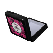 Pink Black White Chandelier Scroll Trinket Box (Back Open)