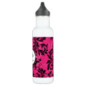 Pink Black White Chandelier Scroll Water Bottle (Right)