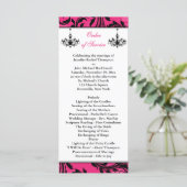 Pink Black White Chandelier Scroll Wedding Program (Standing Front)