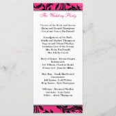 Pink Black White Chandelier Scroll Wedding Program (Back)
