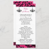 Pink Black White Chandelier Scroll Wedding Program (Front/Back)