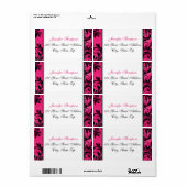 Pink Black White Chandelier, Scrolls Address Label (Full Sheet)
