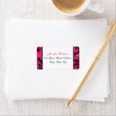 Pink Black White Chandelier, Scrolls Address Label (Insitu)