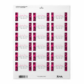 Pink Black White Chandelier, Scrolls Address Label (Full Sheet)