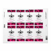 Pink Black White Chandelier, Scrolls Wine Label (Full Sheet)