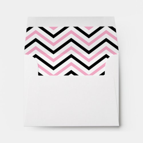 Pink Black White Chevron Lined Envelopes