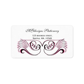 Pink  Black & White Chic Business Address Labels by MG_BusinessCards at Zazzle