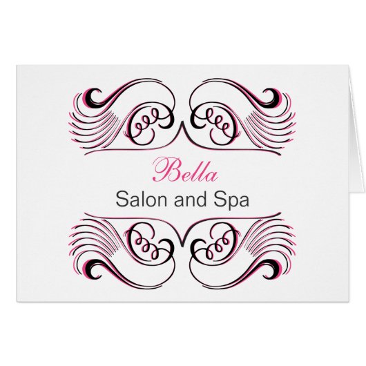 pink black & white Chic Business Thank You Cards (Front Horizontal)