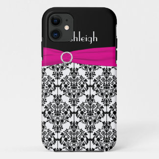 Pink, Black, White Damask iPhone 5 Case
