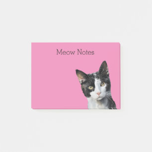 Pink Black White Kitty Cat Post-it Notes