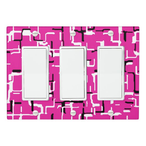Pink Black White Light Switch Cover