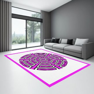 Pink Black White Modern Pattern Indoor Area Rug