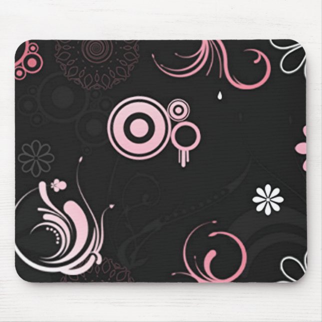 Pink-Black-White Mouse Pad (Front)