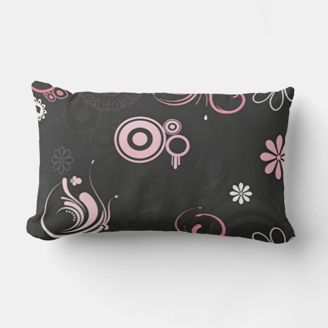 Pink-Black-White Outdoor Pillow (Front)