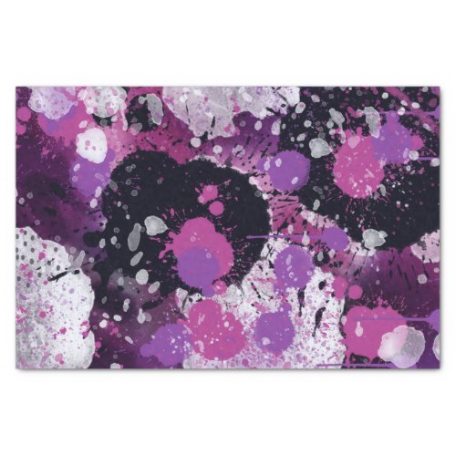 Pink Black White Paint Splatter Abstract Decoupage Tissue Paper