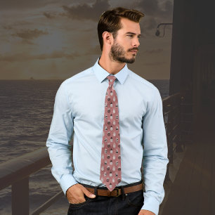 Pink Black White Pineapple Neck Tie