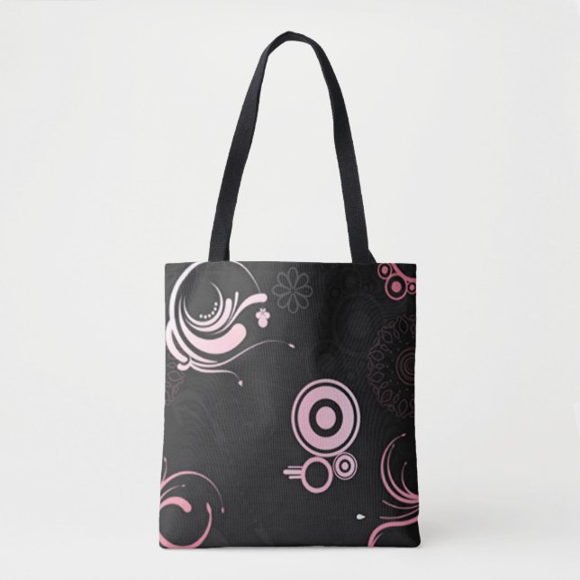 Pink-Black-White Shoes Tote Bag (Front)