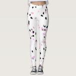 Pink Black White Spots Cute Leggings<br><div class="desc">Modern Pink Black White Spots Cute Leggings.</div>