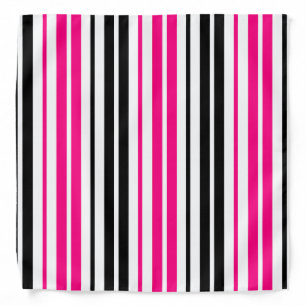 Pink Black White Stripes Pattern Design Bandana