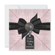 Pink Black Womans Birthday Party